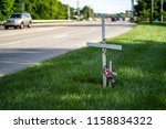 Religious Cross on Side of Road