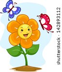 Illustration Of Happy Flower...