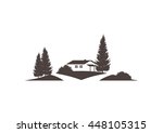 landscape vector icon with... | Shutterstock .eps vector #448105315