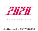2020 happy new year typography | Shutterstock . vector #1557087038