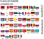 flags of europe  complete set ... | Shutterstock .eps vector #46185517