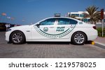 Small photo of DUBAI - OCTOBER, 2018: Police car parked in the street. The Dubai Police force was founded on 1 June 1956 in Naif.
