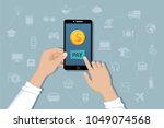 online mobile payment  money... | Shutterstock .eps vector #1049074568