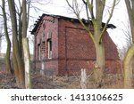ruined old brick house in Studenka, Czech Republic