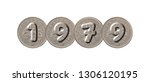 1979   coins on white background | Shutterstock . vector #1306120195
