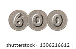 number 600 with five pence coins | Shutterstock . vector #1306216612