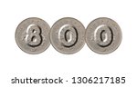 number 800 with five pence coins | Shutterstock . vector #1306217185