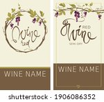 wine labels with grapevine. set ... | Shutterstock .eps vector #1906086352