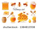 honey beekeep icon set with... | Shutterstock .eps vector #1384813538