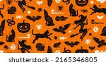 halloween seamless pattern.... | Shutterstock .eps vector #2165346805