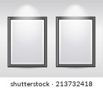 a blank black picture frame on... | Shutterstock .eps vector #213732418