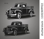 old farmer pickup truck vector... | Shutterstock .eps vector #1102309922