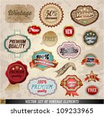 vector set of vintage elements... | Shutterstock .eps vector #109233965