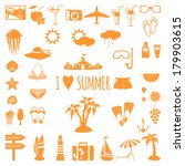 set of flat summer icons.... | Shutterstock .eps vector #179903615