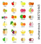 set of fruit icons. isolated... | Shutterstock .eps vector #383731465