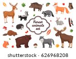 Forest Animals Set In Flat...