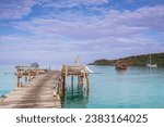 Small photo of Beautiful wooden bridge to the tropical sea in Trad province,Thailand.