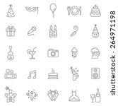 party line icons set.vector | Shutterstock .eps vector #264971198