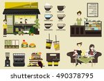 infographic coffee shop vector... | Shutterstock .eps vector #490378795