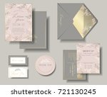 set of wedding invitation card .... | Shutterstock .eps vector #721130245