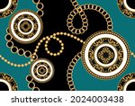 seamless gold chains with... | Shutterstock .eps vector #2024003438