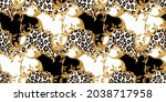seamless leopard skin with... | Shutterstock .eps vector #2038717958