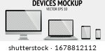 realistic devices mockup set of ... | Shutterstock .eps vector #1678812112