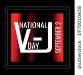 National V-J Day. Geometric design suitable for greeting card poster and banner
