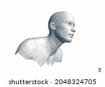 abstract man head made from... | Shutterstock .eps vector #2048324705