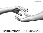 hands reaching towards each... | Shutterstock .eps vector #2112302828