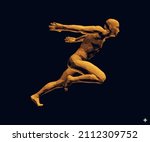 running man or marathon runner. ... | Shutterstock .eps vector #2112309752