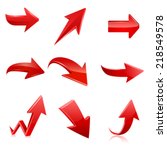 Red Arrow Icon Set. Vector