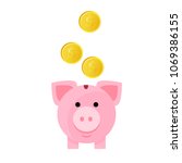 piggy bank money saver.... | Shutterstock .eps vector #1069386155