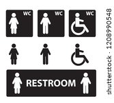 wc sign for restroom. toilet... | Shutterstock .eps vector #1208990548