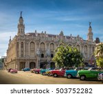 Cuban Colorful Vintage Cars In...