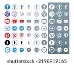 Small photo of Kiev, Ukraine - July 07, 2022: Popular social media icons in different forms, such as: Facebook, Viber, Youtube, Telegram, Pinterest, Tumblr and Messenger, printed on paper