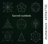set of sacred geometry symbols... | Shutterstock .eps vector #635567732
