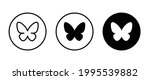 Butterfly Icon Button  Vector ...