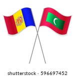 andorran and maldivian crossed... | Shutterstock .eps vector #596697452