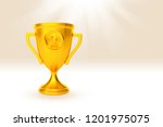 award gold cup winner on beige... | Shutterstock . vector #1201975075