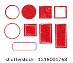 rubber stamp frame set  square  ... | Shutterstock .eps vector #1218001768