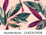 floral seamless pattern. leaves ... | Shutterstock .eps vector #1142315438