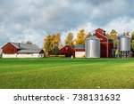 Red Farm Buildings With...