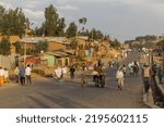 Small photo of DEBARK, ETHIOPIA - MARCH 17, 2019: View of a street in Debark, Ethiopia