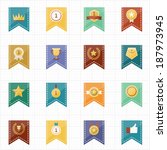 badge seal and ribbon icons | Shutterstock .eps vector #187973945