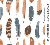 different shapes bird feathers... | Shutterstock .eps vector #2141151425