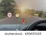 iot, internet of things smart car concepts, Head up display (HUD). Car use augmented reality to show the speed, navigation ,Fuel ,limit of speed ,direction.