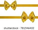 set of shiny golden silk ribbon ... | Shutterstock . vector #781546432
