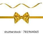 set of bright silk red ribbon... | Shutterstock . vector #781964065