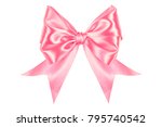 set of pink ribbon bows made... | Shutterstock . vector #795740542
